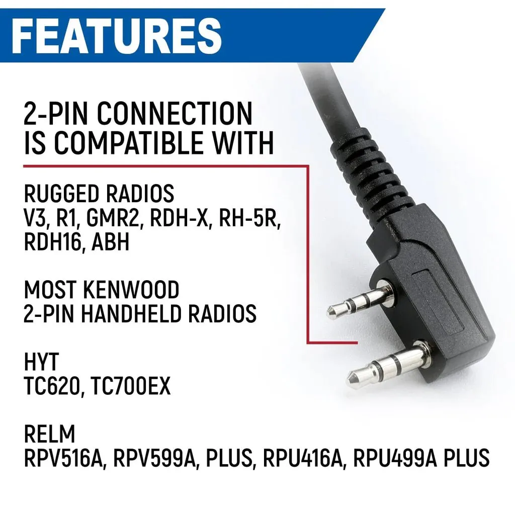 Rugged Hand Speaker Mic Waterproof for Handheld Radios