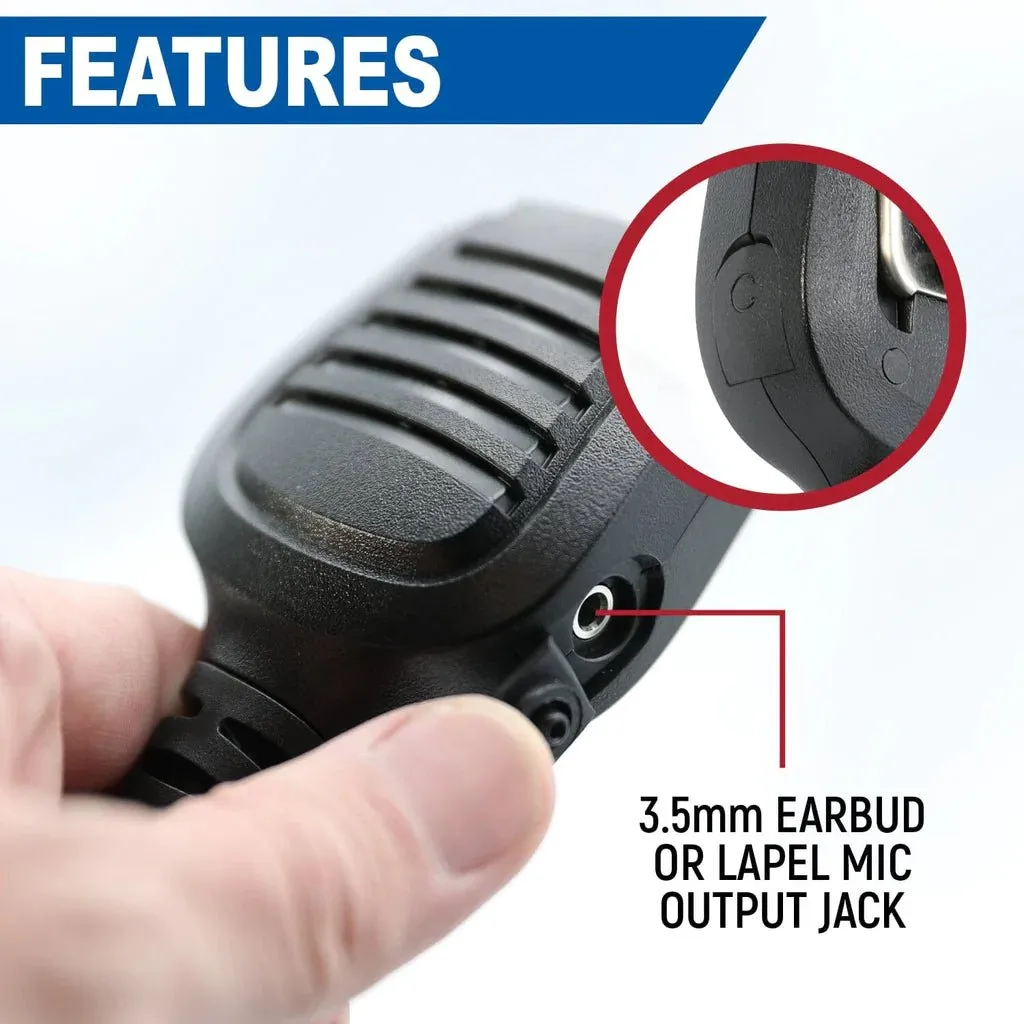 Rugged Hand Speaker Mic Waterproof for Handheld Radios
