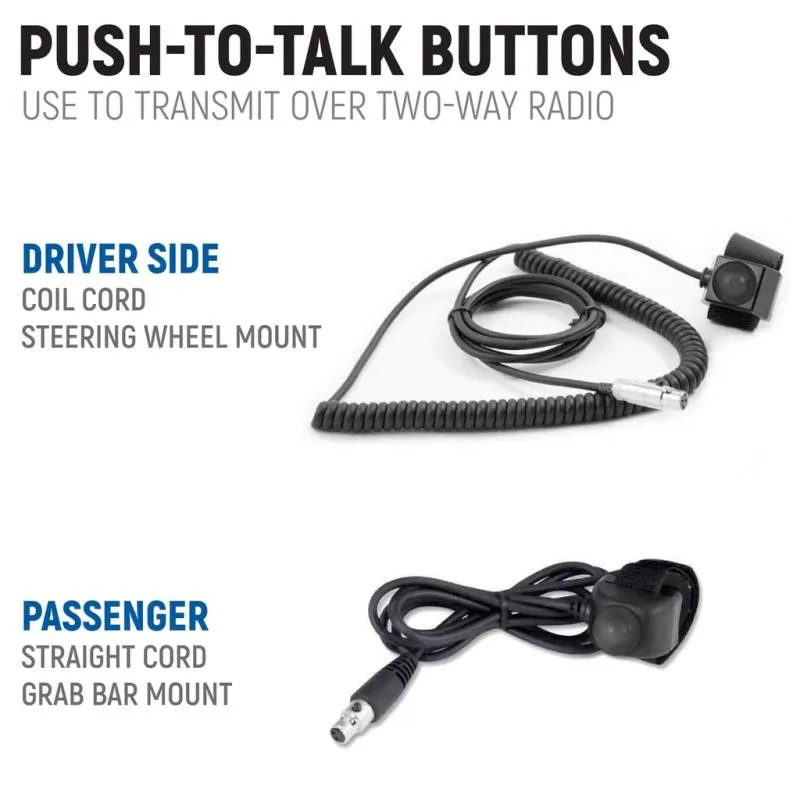 Rugged Radios Polaris RZR XP Complete Communication Kit with Rocker Switch Intercom and 2-Way Radio - G1 GMRS