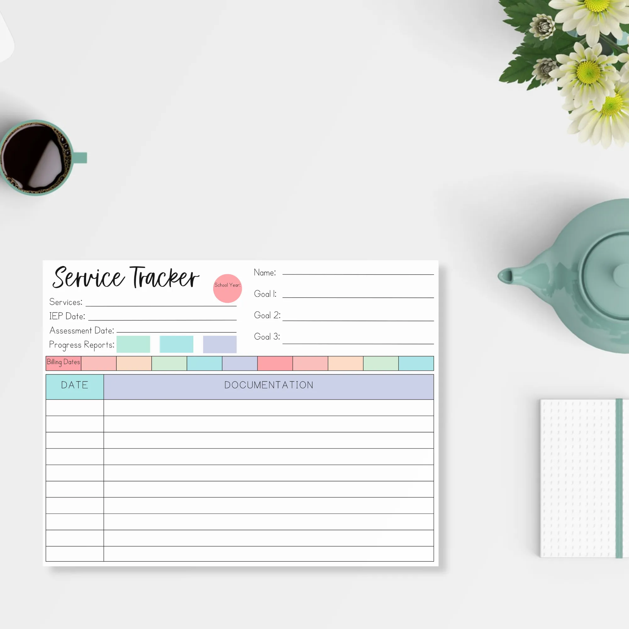 Service Tracker Notepad (8.5 x 11)