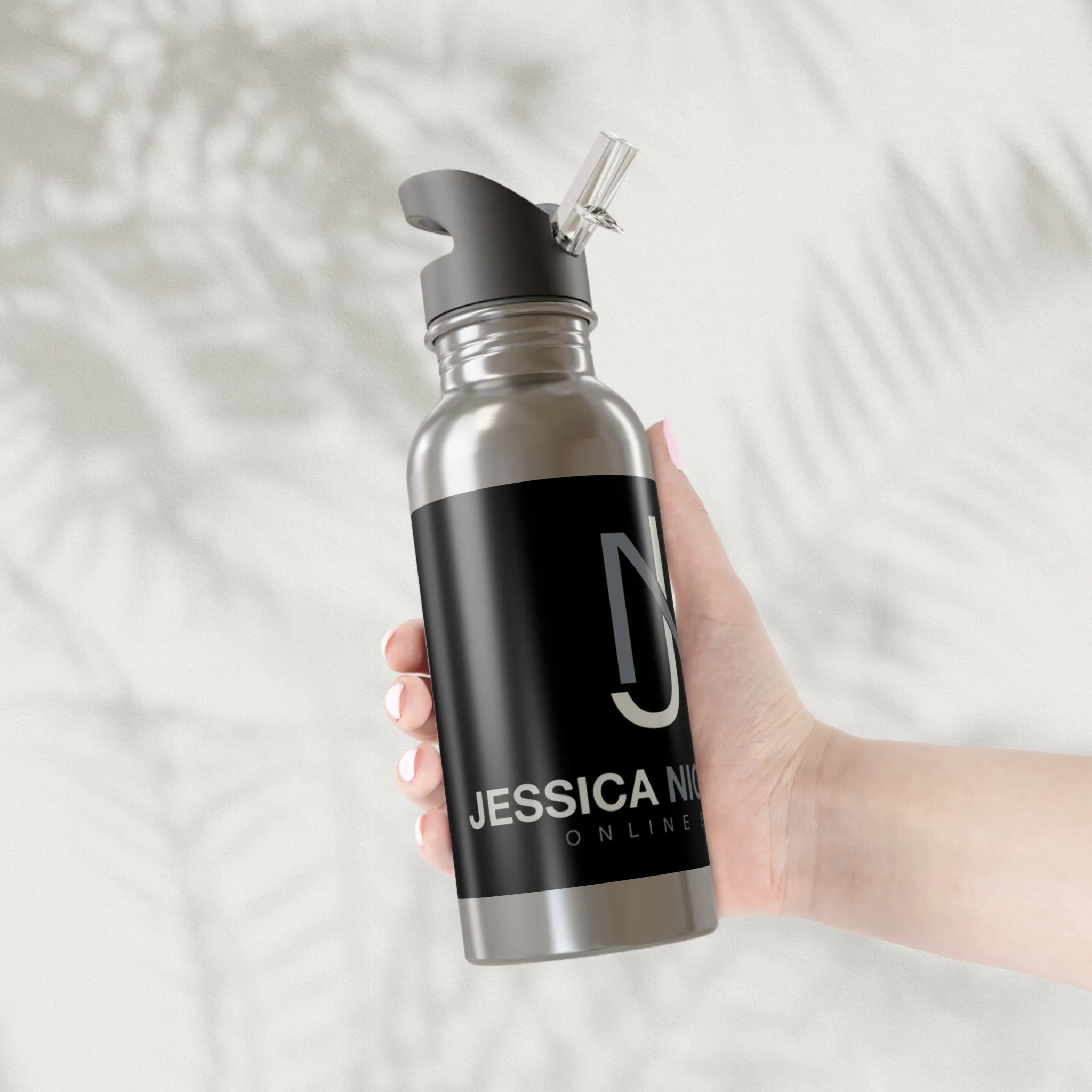 Stainless Steel Water Bottle With Straw, 20oz