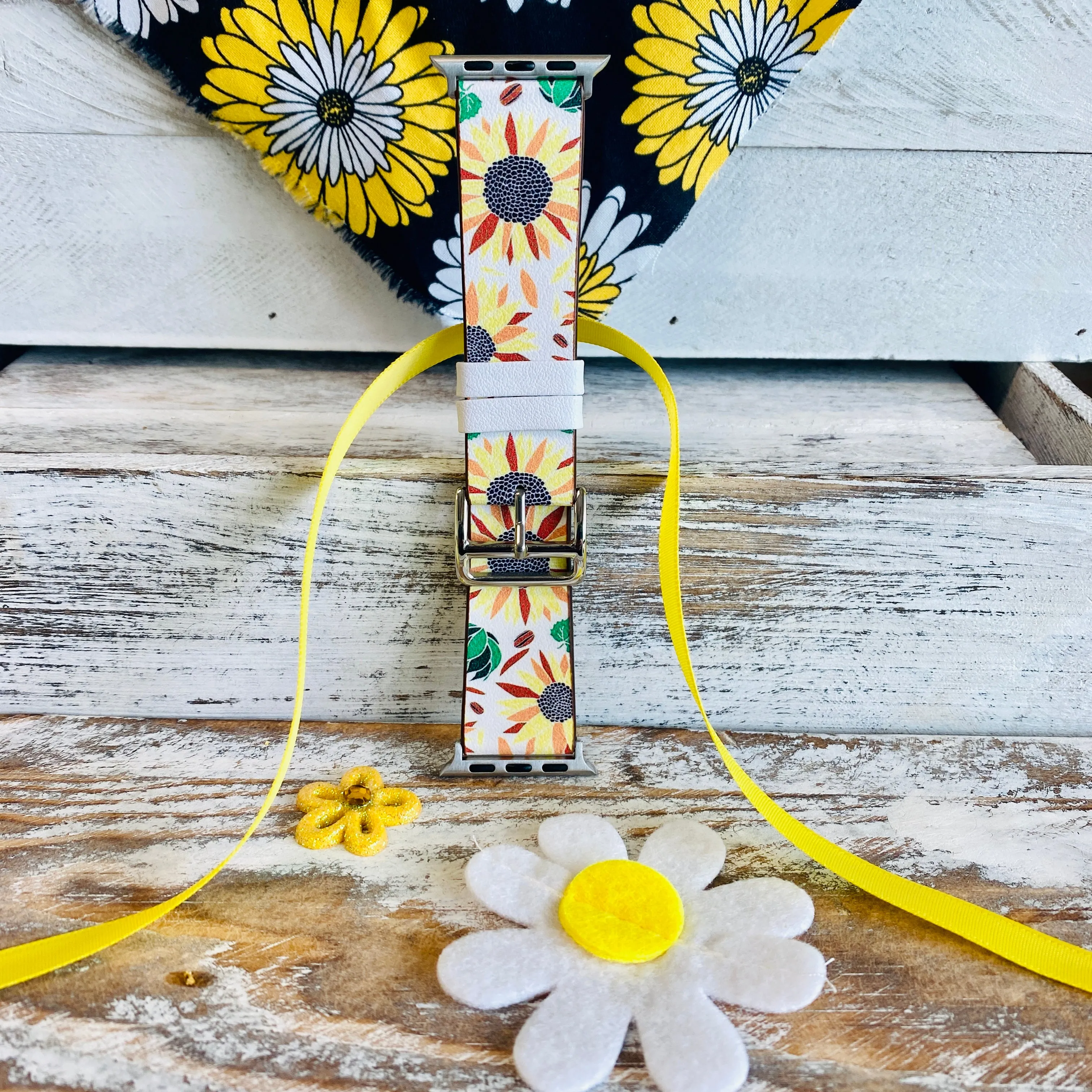 Sunflower Leather Band For Apple Watch
