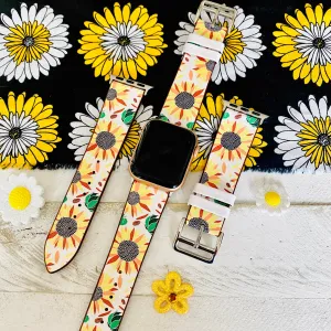 Sunflower Leather Band For Apple Watch