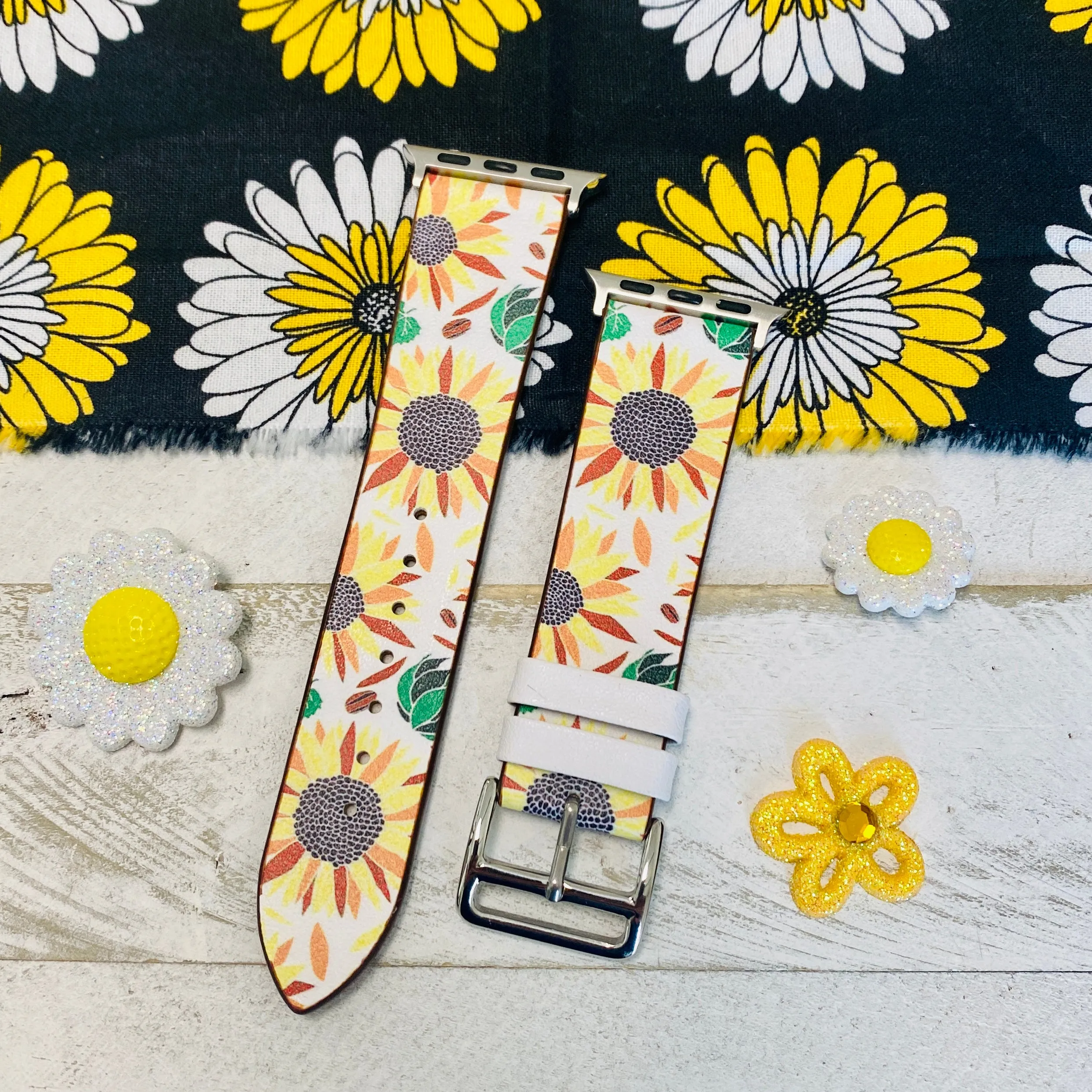 Sunflower Leather Band For Apple Watch