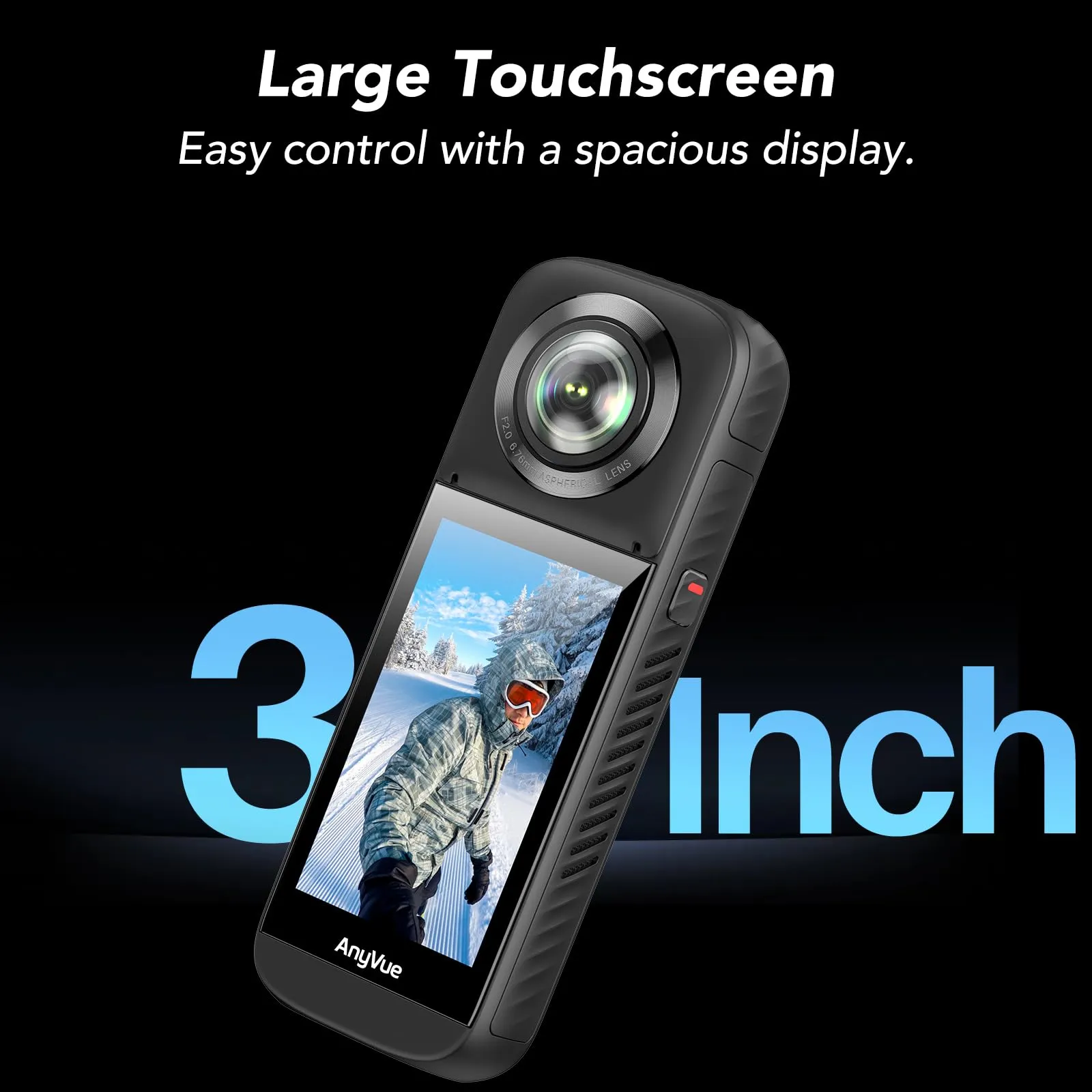 TOZO AnyVue Android Smart 360 Action Camera with 1/2" 4800W CMOS, 5.7K 360 Video