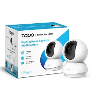 TP-LINK Tapo Pan/Tilt Smart Security Camera, Indoor CCTV, 360° Rotational View, Works with Alexa & Google Home, No Hub Required, 1080p, 2-Way Audio, Night Vision, SD Storage, Free Tapo App (Tapo C200)