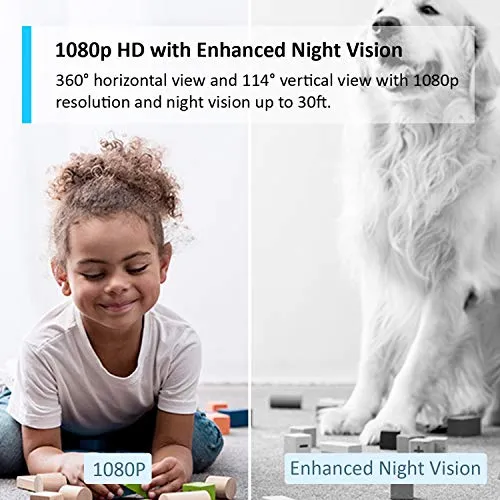 TP-LINK Tapo Pan/Tilt Smart Security Camera, Indoor CCTV, 360° Rotational View, Works with Alexa & Google Home, No Hub Required, 1080p, 2-Way Audio, Night Vision, SD Storage, Free Tapo App (Tapo C200)