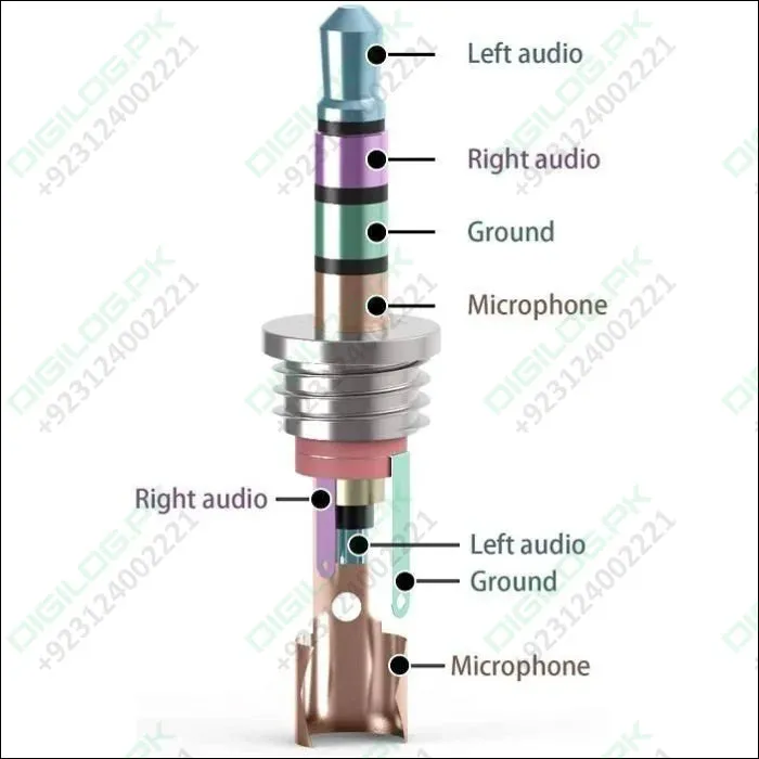 Trrs Male Plug 4 Pole 1/8’ 3.5mm Solder Type Diy Audio Cable Connector For Headphones Headset