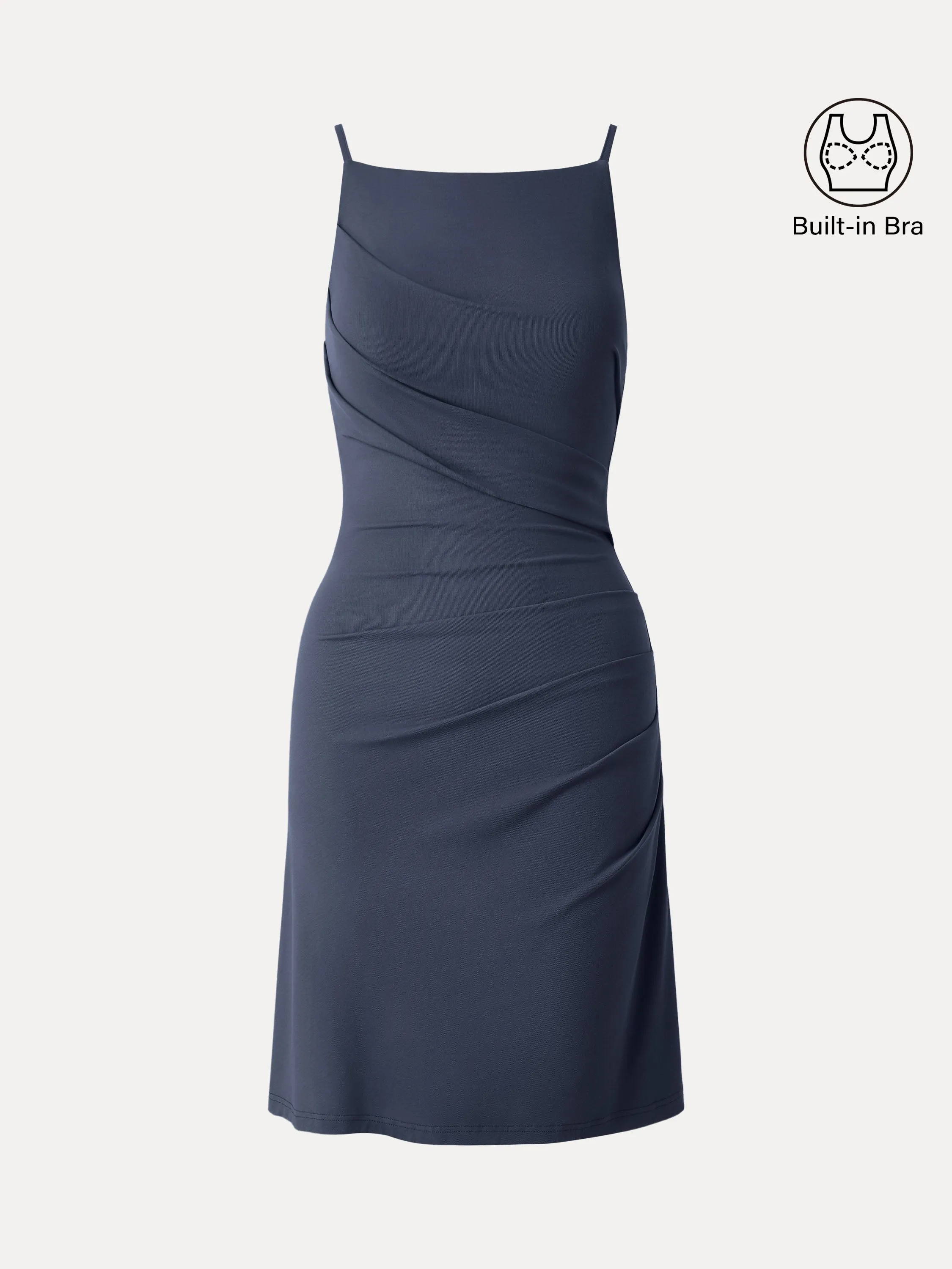 Tucked Mini Brami Dress with Adjustable Straps