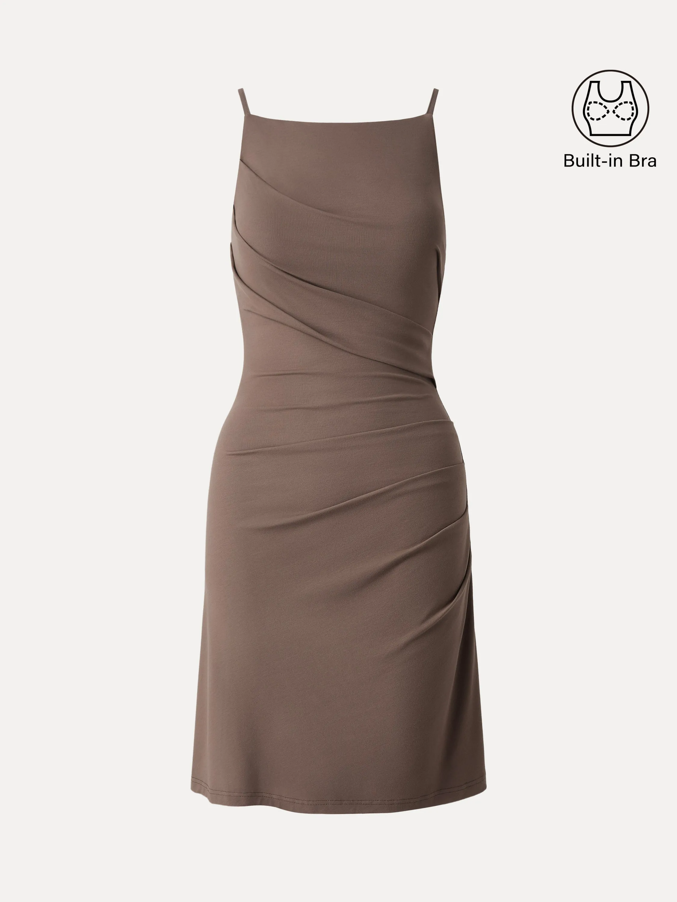 Tucked Mini Brami Dress with Adjustable Straps