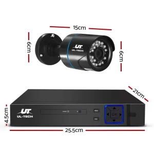 UL-Tech 1080P HD 4-Channel Security Camera System with 2TB Storage and 4 Cameras