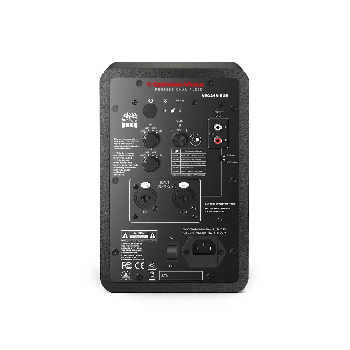 VEGA4SB-PR 4” 2-WAY STUDIO MONITOR PAIR (HUB/SAT)