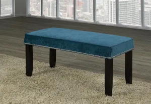 Velvet-Style Fabric Accessory with Wooden Legs and Nail Head Trim