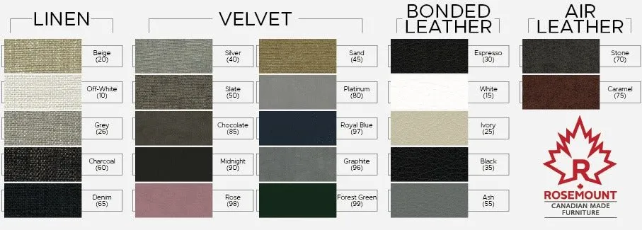 Velvet-Style Fabric Accessory with Wooden Legs and Nail Head Trim